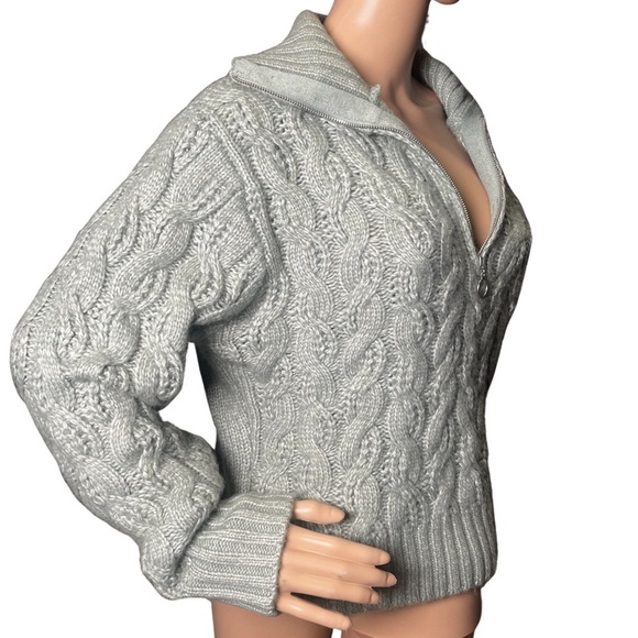 Sincerely Jules Cozy Cable Knit 1/2 Zip Turtleneck Pullover Sweater Sz M - Picture 4 of 9